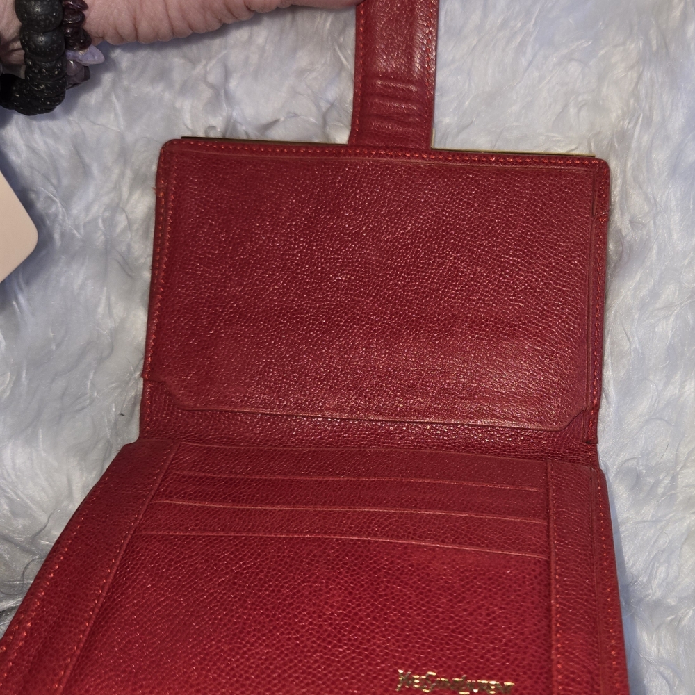 Yves Saint Laurent Burgundy Leather Wallet - Picture 11 of 16